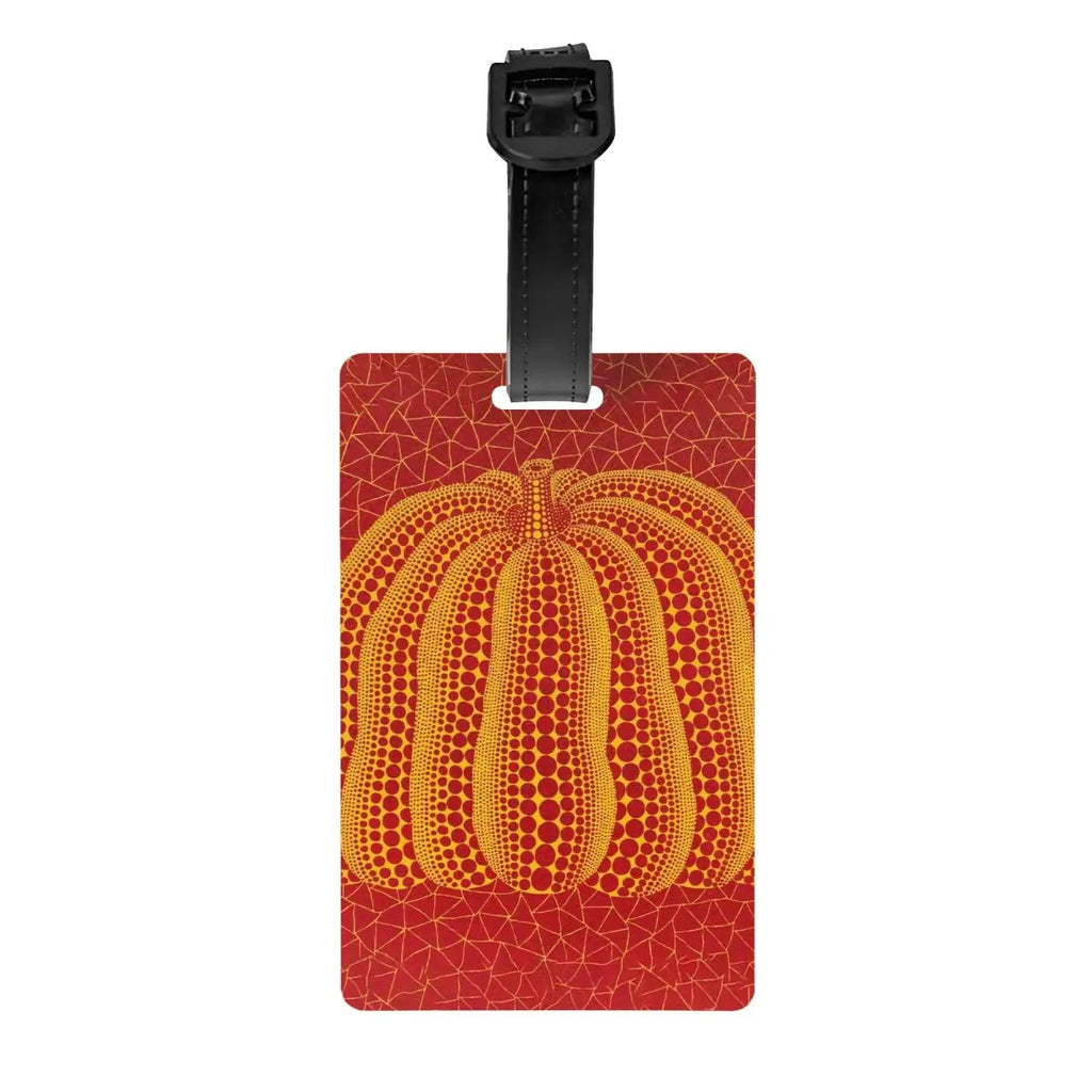 Custom Yayoi Kusama Pumkin Luggage Tag Privacy Protection Abstract Art Baggage Tags Travel Bag Labels Suitcase