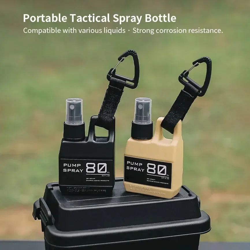 Outdoor Portable Spray Bottle Pump with Buckle for Camping Travel - Refillable Cosmetic Alcohol Perfume Dispenser Container