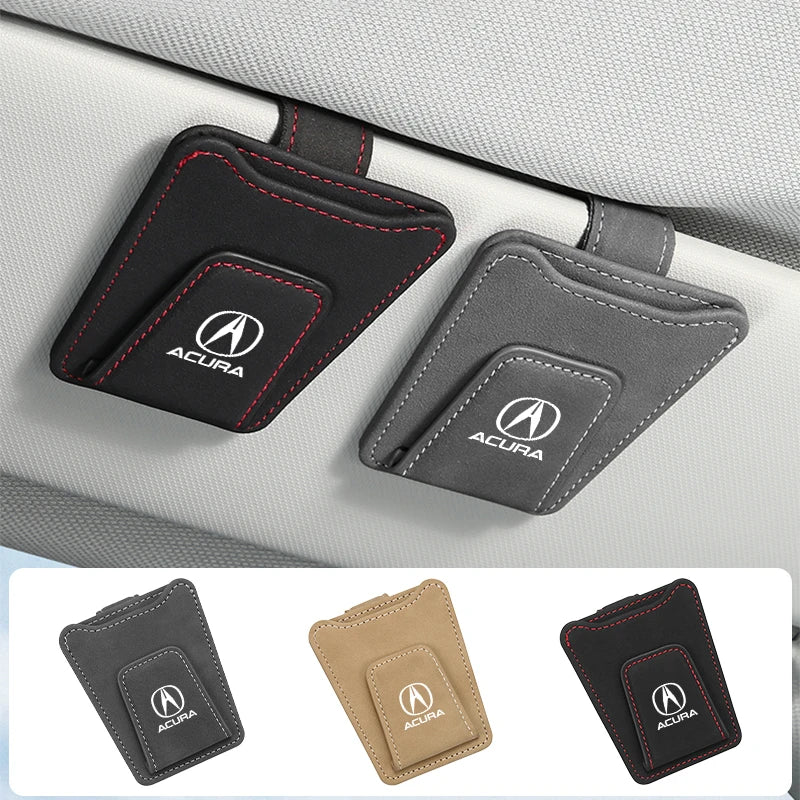 Suede Car Interior Accessories Glasses Clip Sunglasses Storage For Acura MDX RDX TSX RSX Integra TL RL NSX TLX ILX ZDX RLX