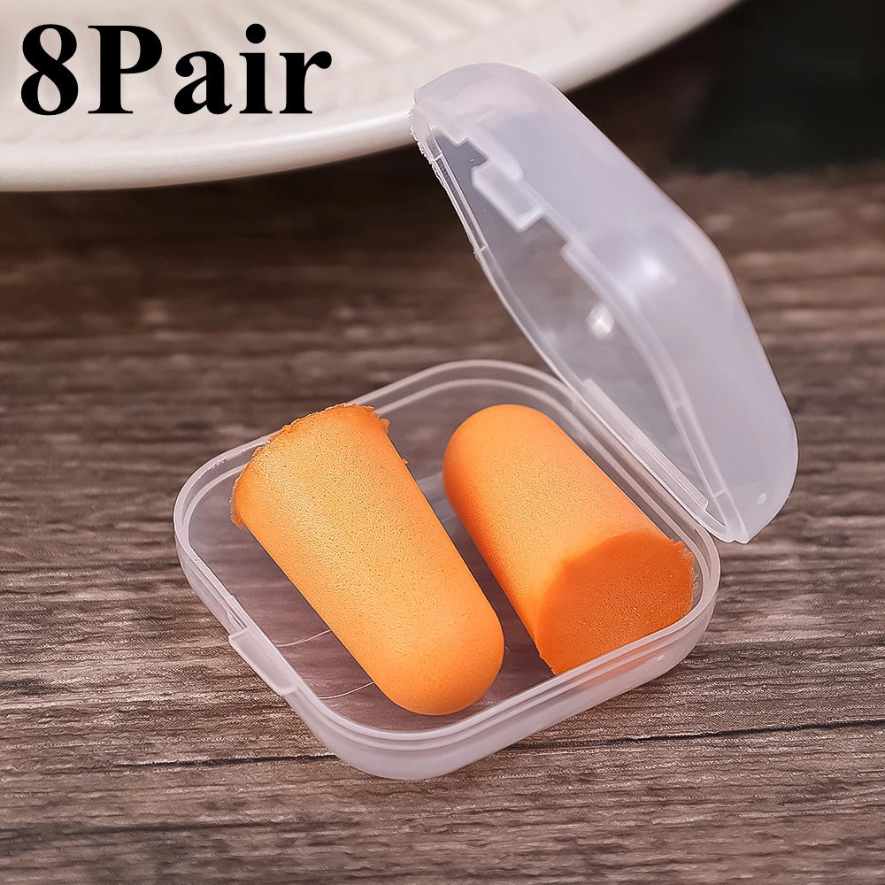 8Pair Soft Silicone Ear Plug Sound Insulation Ear Protection Earplug Anti-noise Plugs Foam Soft Noise Reduction with Storage Box