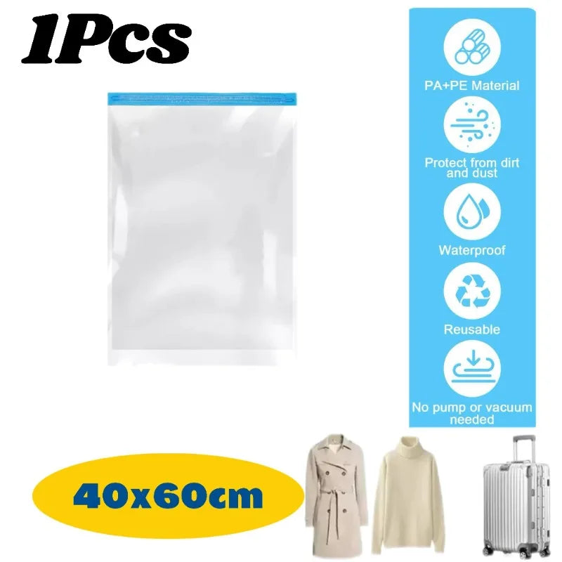 Thickened Vacuum Hand Roll Storage No Need for Pumping Compression and Sorting Bag Portable for Home Use Travel Luggage Clothing