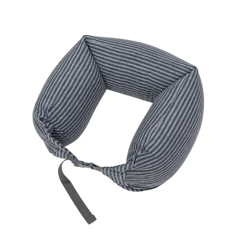 Neck Pillow Neck Support Breathable Stuffable U-shaped Pillow With Hidden Zipper Adjustable Drawstring Neck Pillow For Travel