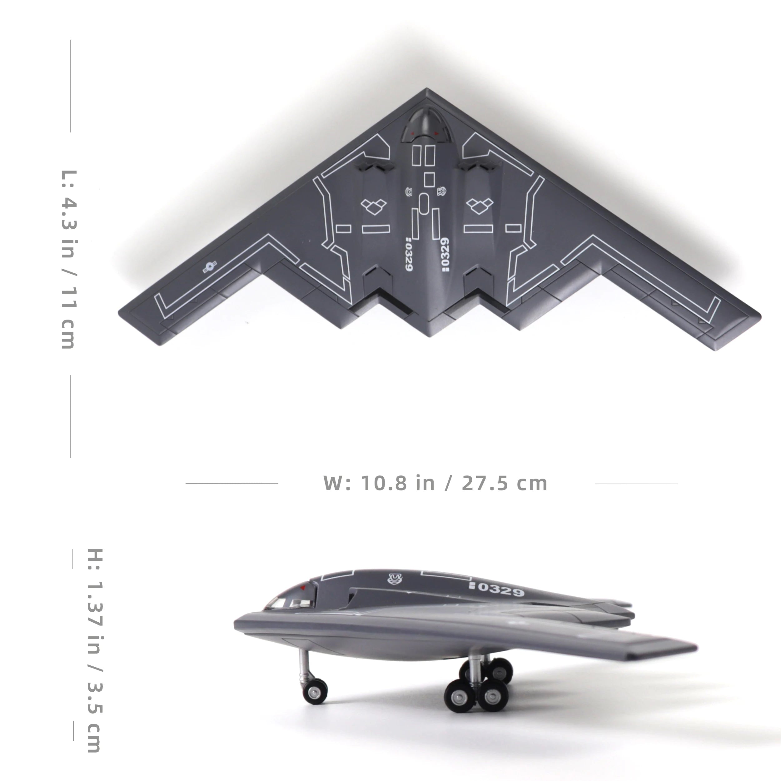 NUOTIE 1/200 B-2 Spirit US Air Force Diecast Metal Alloy w/Stand  Bomber Model for Collectors