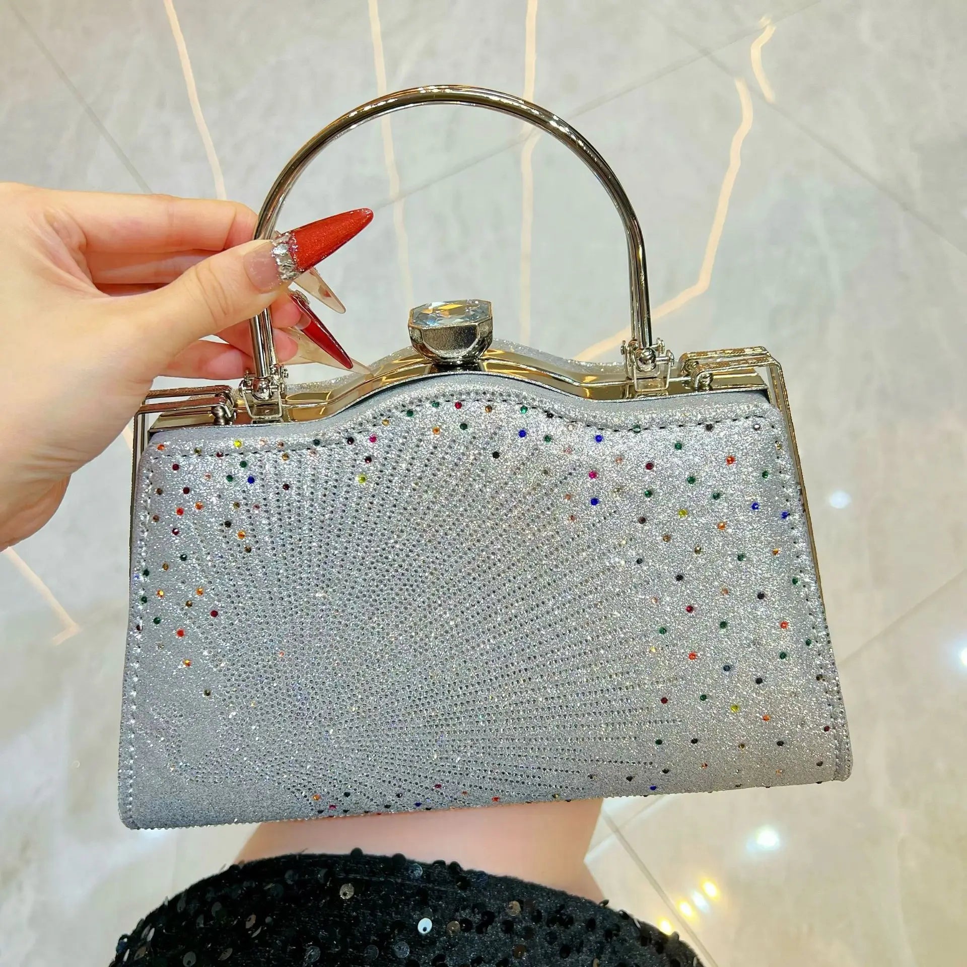 New handbag celebrity fashion diamond-encrusted handbag exquisite dinner bag niche versatile messenger shoulder bag
