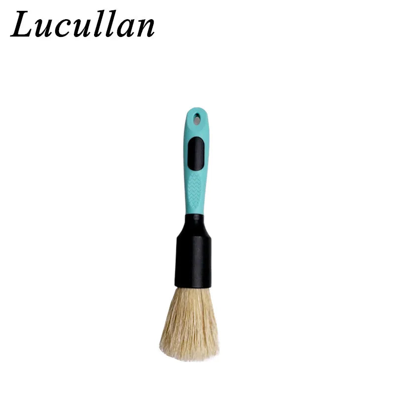 Lucullan 20% Denser Orginal Bristle Interior Cleaning Tools 28CM Red All Rubber Handle Car Detailing Brushes