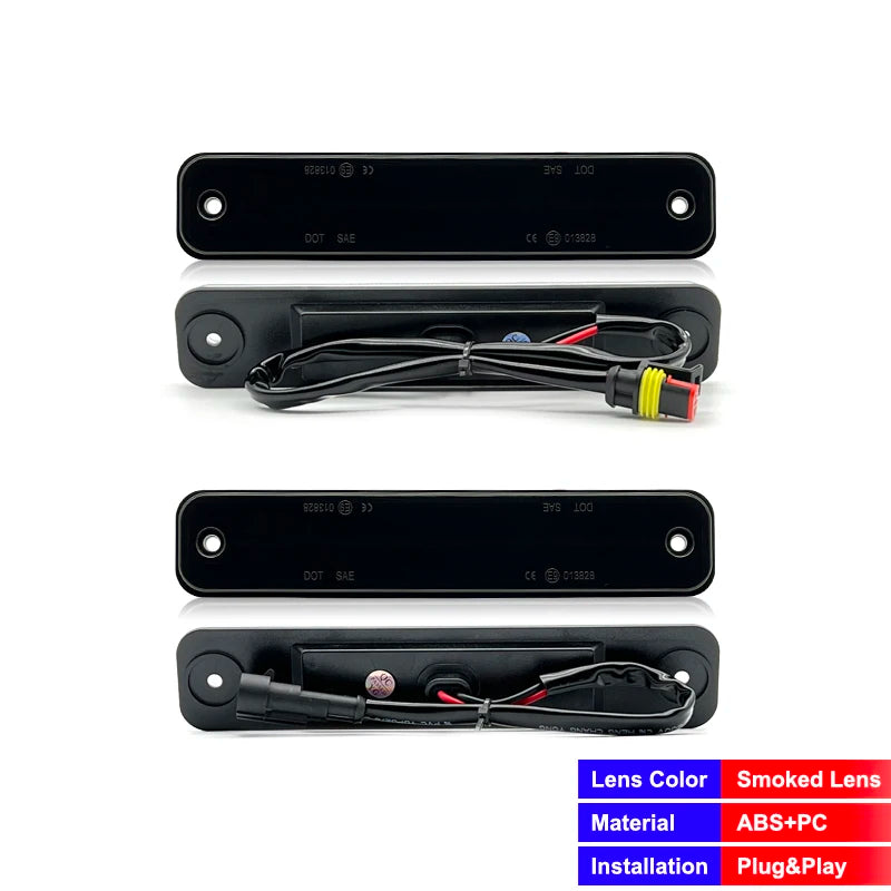 For Hummer H2 2003-2009 Clear & Smoked Lens LED Side Marker Lamp Amber Front Red Rear Side Fender Lights