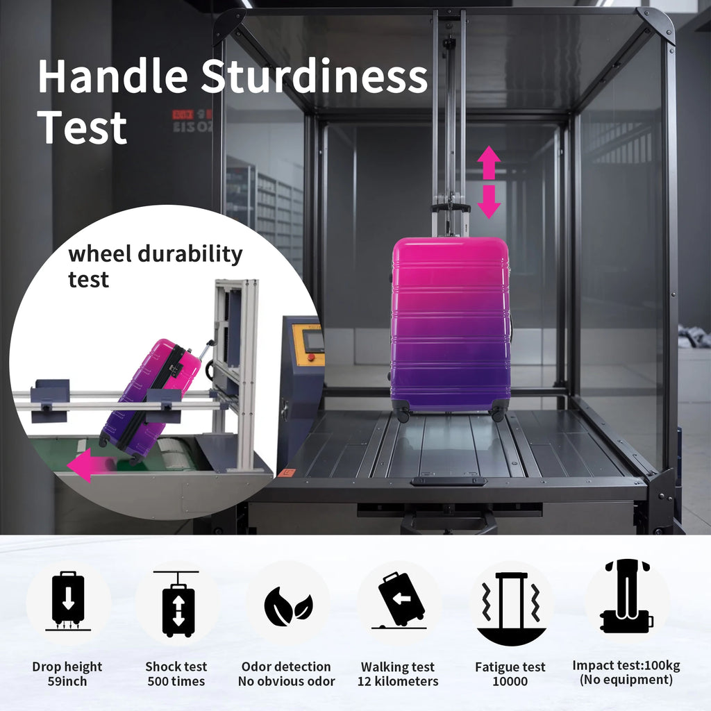 Hardshell Luggage Sets 3 Piece Gradient Color Expandable Suitcase with Spinner Wheels and TSA Lock Lightweight 20" 24" 28"