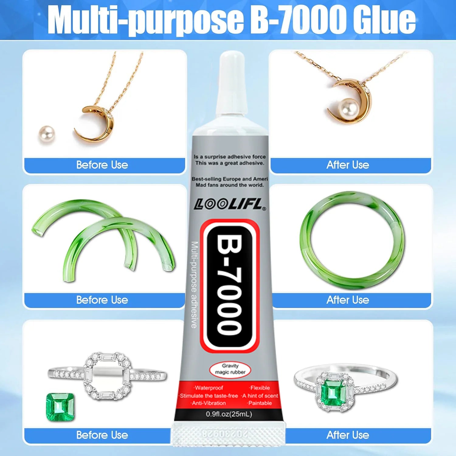 Super b7000 strong glue, waterproof and odorless, transparent, suitable for hand-made, DIY mobile phone case, etc.