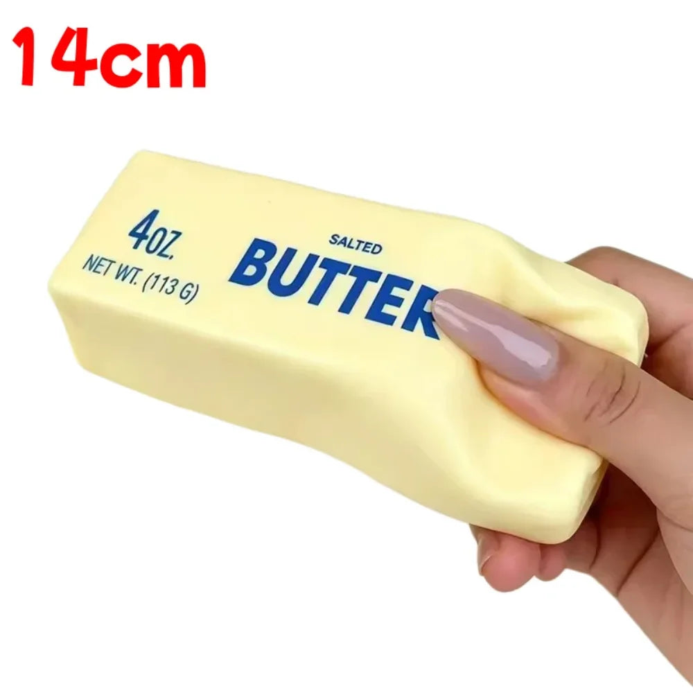 Squishy Elastic Butter Stick Fidget Toy Cheese Shape Stress Relief Game Funny Decompression Prank Squeeze Toy for Anxiety Relief