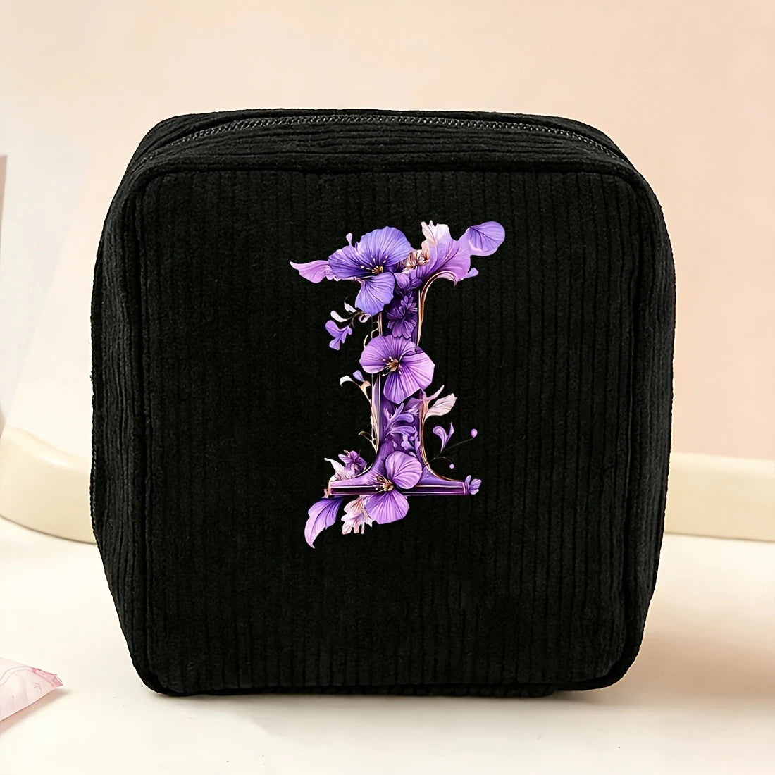 New Fashionable Purple Letter-Patterned Sanitary Napkin Storage Bag, Multifunctional Portable Travel and Daily Storage Bag, Ideal Gift Choice for Girls