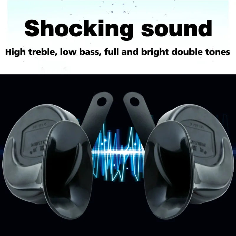 12V 24V 48V 60V Electric Car Scooter eBike Universal Motorcycle Snail Round Super Loud Waterproof Horn Kit 105DB 110DB Speakers
