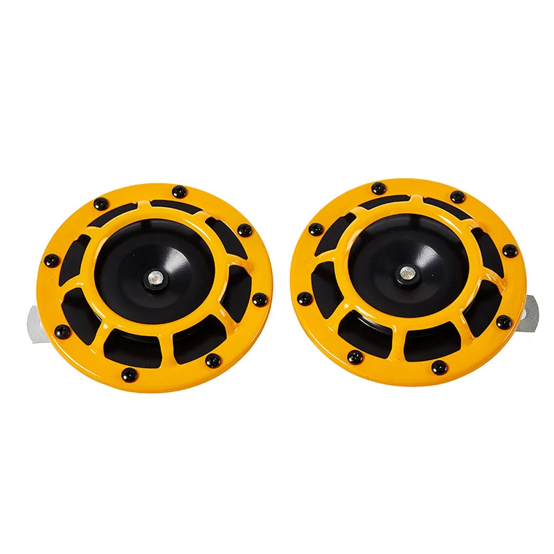 2Pcs Red Black Hella Super Loud Compact Electric Blast Tone Air Horn Kit 12V 115DB For Motorcycle Car