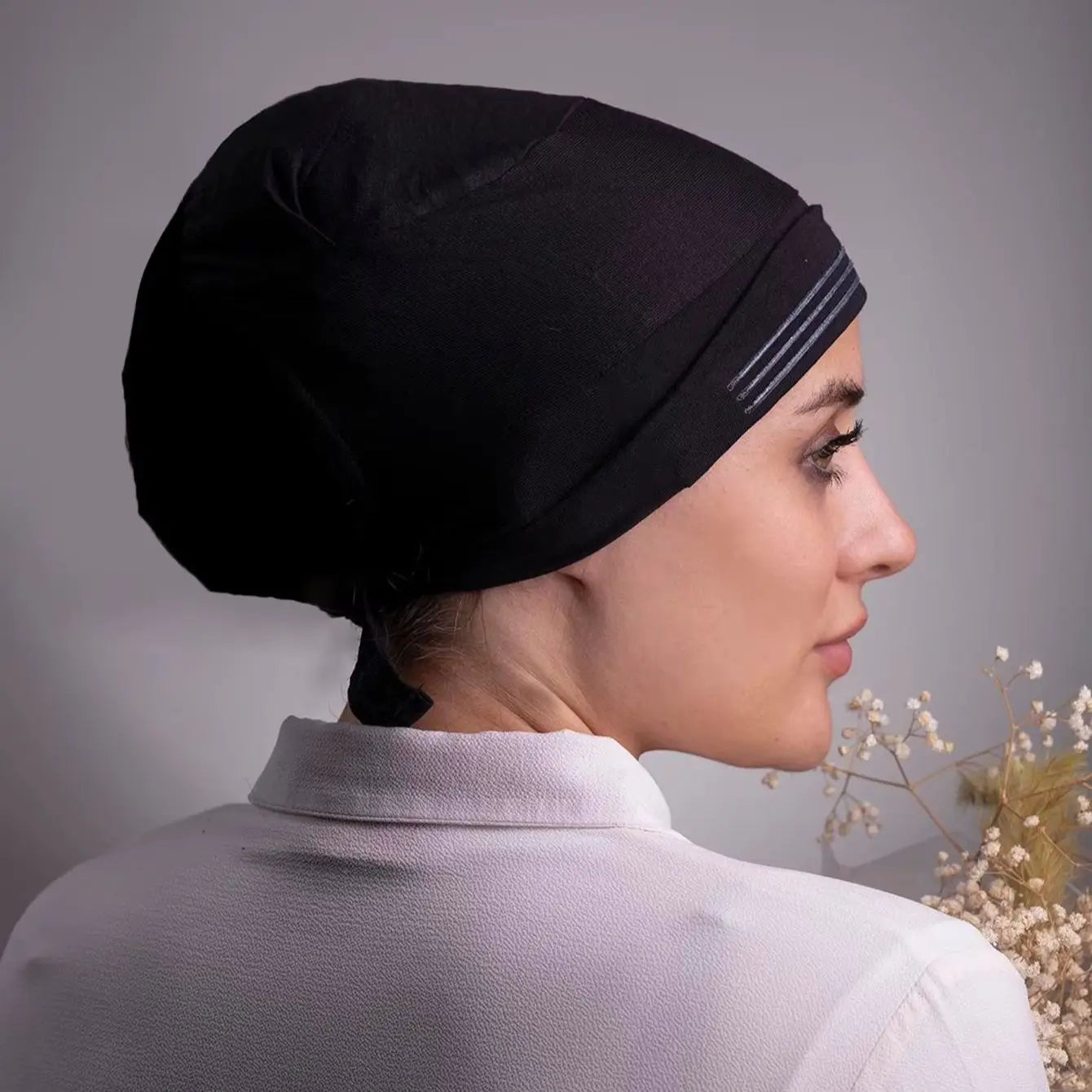 Ramadan Women Cotton Modal Anti-slip Hijab Undercap Solid Turban tube Elastic Tie Back Muslim Hair Bonnet Jersey Hijab Bandana