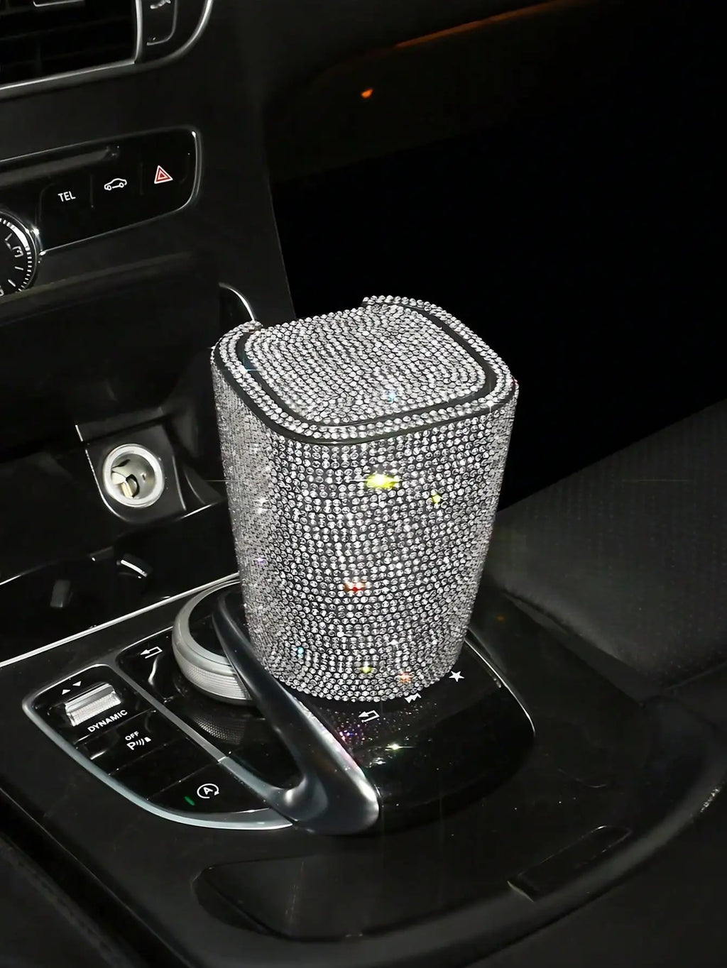 LED Crystal Car Ashtray W/Cover - Night Light, Dustproof, Heat-Resistant ABS, Compact & Stylish for Most Cars, Easy Clean Smoker