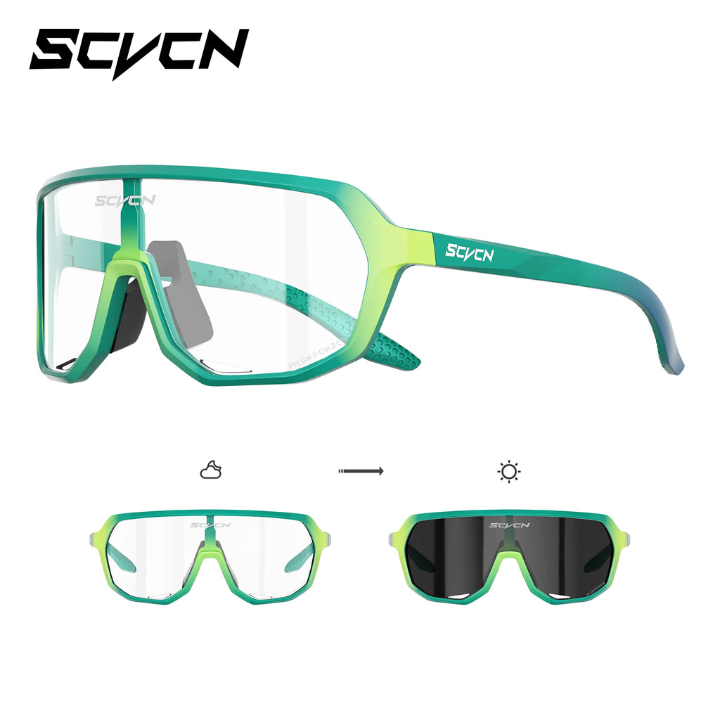 SCVCN HD Photochromic Hiking Sunglasses Stylish Outdoor Sports Glasses for Cycling Running and Rock Climbing Driving Sunglasses