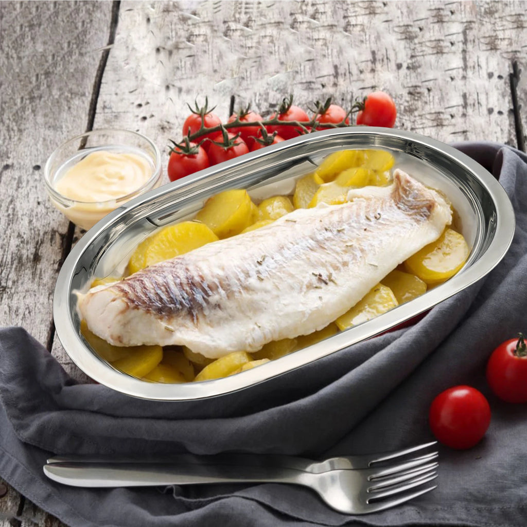 Premium 304 Stainless Steel Steaming Tray for Thermomix TM7, Multifunctional Pan for Sushi, BBQ, Baking and Food Storage