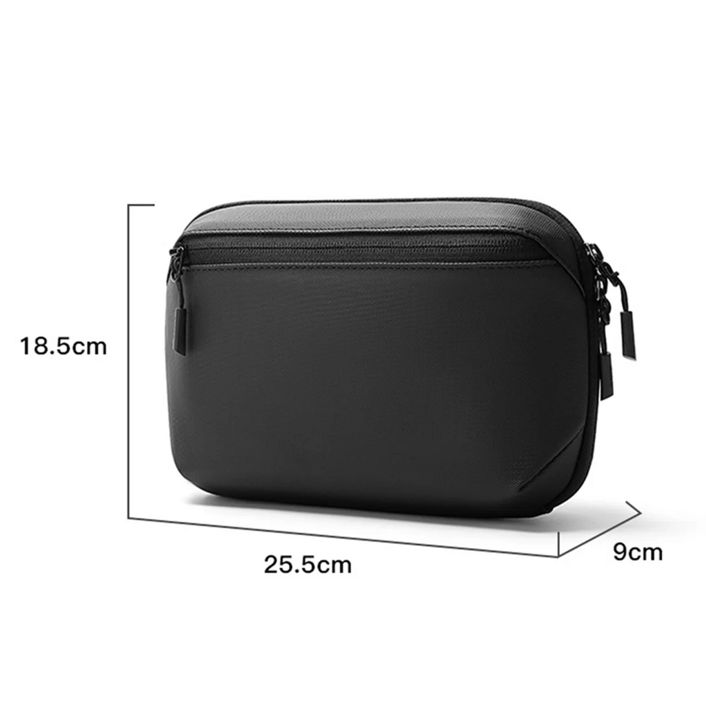 A45U Waterproof Tech Pouch Multi-Layer Organizer Case Portable Gadget Bag for Travel Data Cable and USB Charger Storage Grey