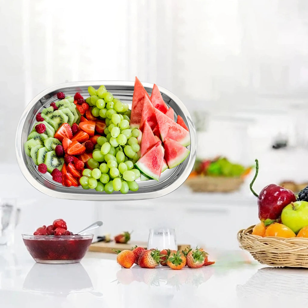 Premium 304 Stainless Steel Steaming Tray for Thermomix TM7, Multifunctional Pan for Sushi, BBQ, Baking and Food Storage