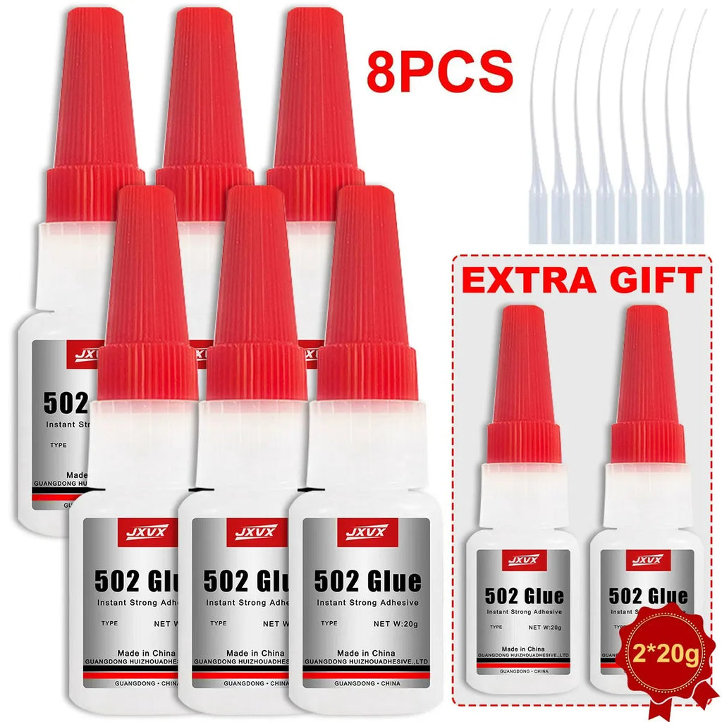 New High Strength 502 Instant Adhesive Formula, 20ml Cyanoacrylate Instant Glue, Strong Adhesive, DIY Liquid Jewelry, Toy Shoes, Quick-Drying Transparent Super Glue 502