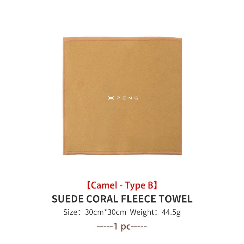 For Xiaopeng Microfiber Car Cleaning Towel Suede Drying Cloth Auto Accessories Xpeng G6 G7 G9 X9 P7 P7i P5 MONA M03 G3 G3i N5