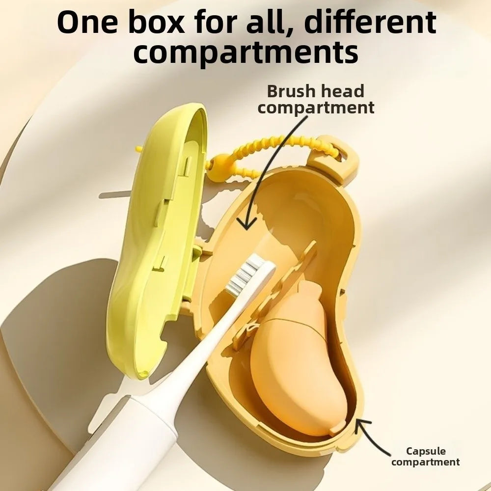 Cute Banana Toothbrush Protective Cover Plastic 2in1 Toothbrush Dust Cap Cover for Toothbrush Bathroom Supplies