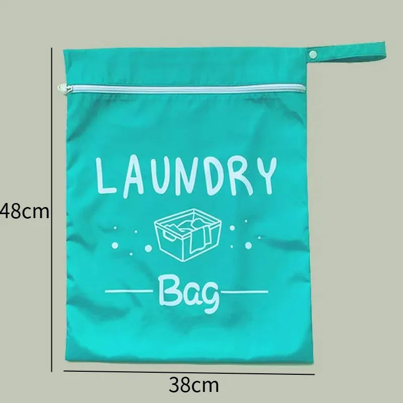 1pc Waterproof Travel Laundry Bag Wet Dry Organizer Pouch with Zipper Hanging Strap Portable Storage Bag