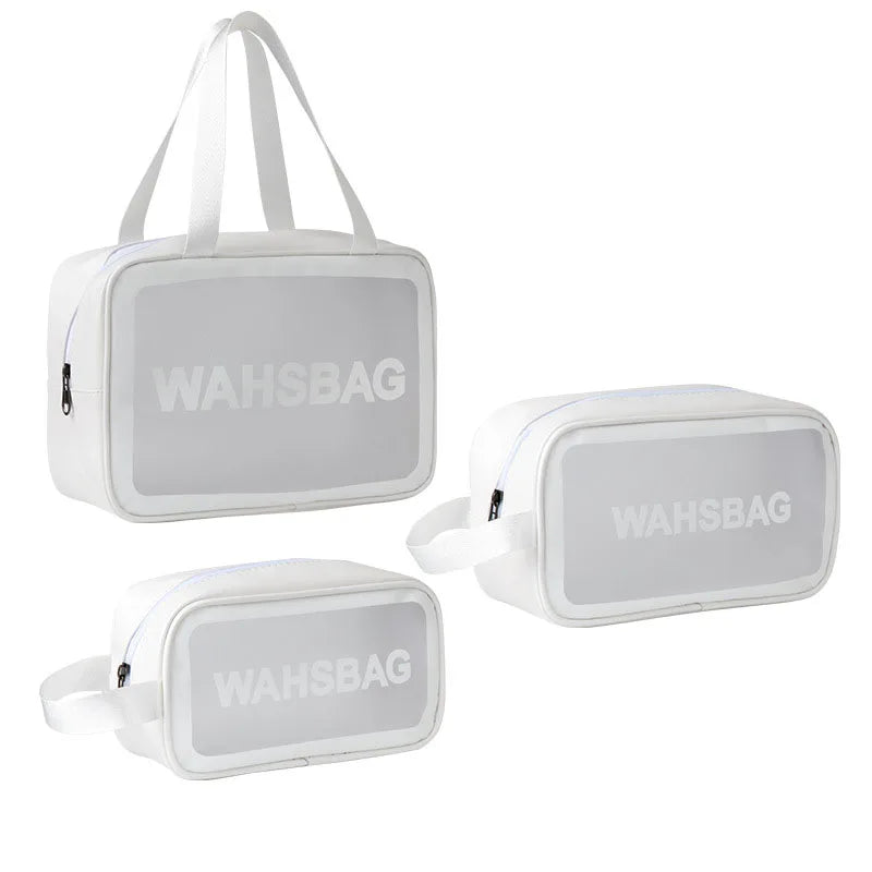 PVC Portable Travel Wash Makeup Bag Women's Cosmetic Bag Large-Capacity Transparent Waterproof Storage Box Organizer