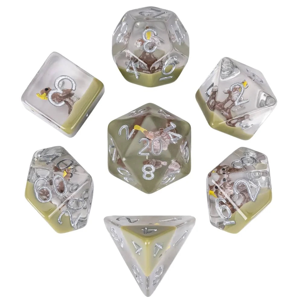 Cusdie 7 SKULL DND Dices Transparent D4 D6 D8 D10 D% D12 D20 Polyhedral Dice Set for D&D Pathfinder Role Playing Board Games