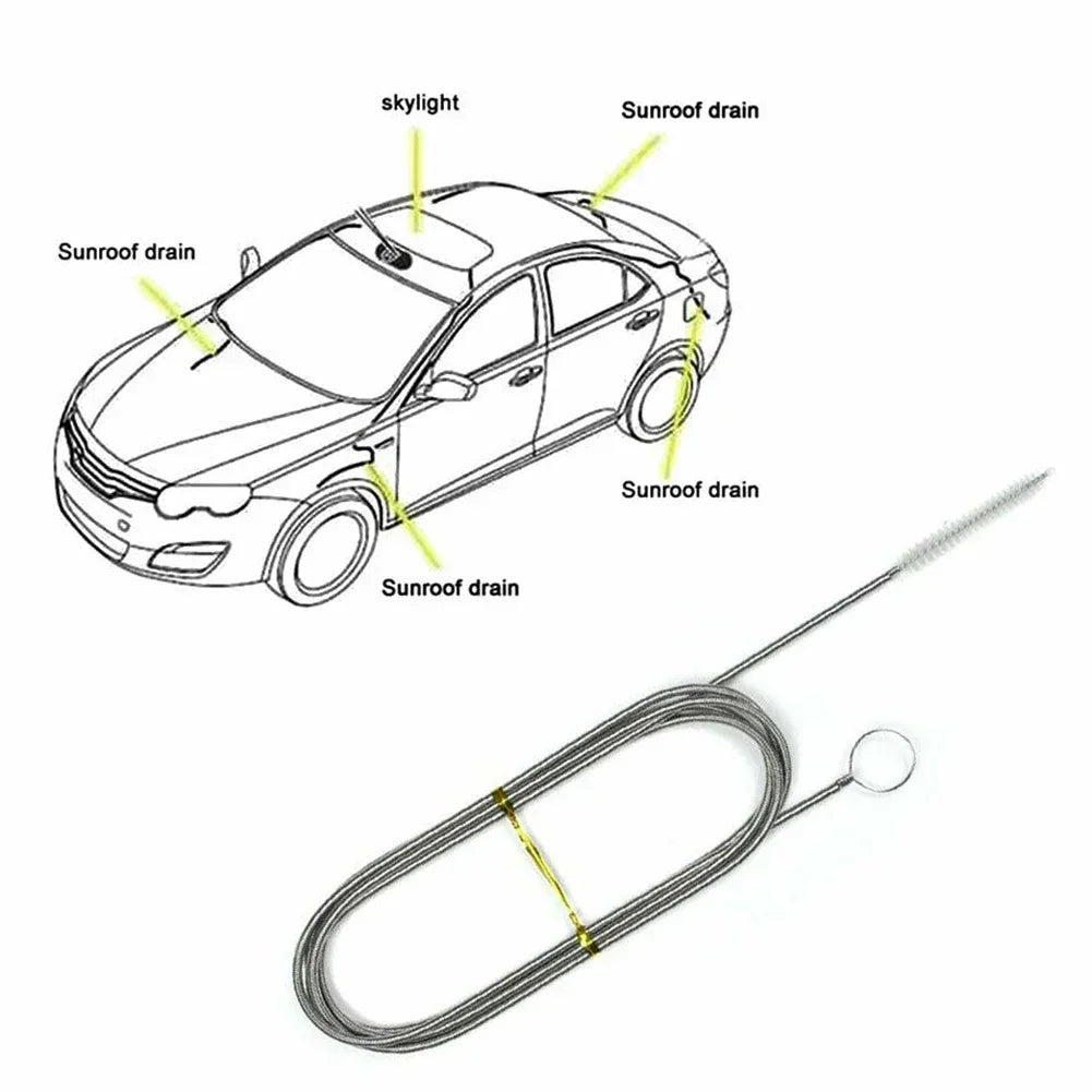 150CM Flexible Car Sunroof Drain Dredge – Cleaning Scrub Brush Tool For Cleaning Refrigerator Drain Pipe, Car Sunroof