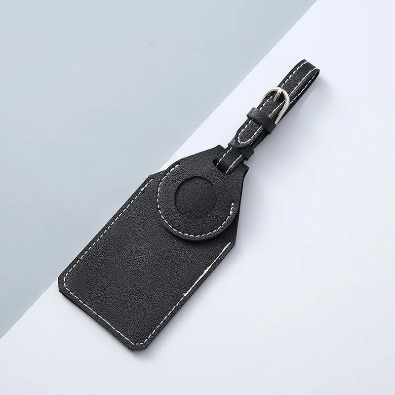 Leather Luggage Tags for AirTag Cases Anti-loss Travel Luggage Tags with Card Holders