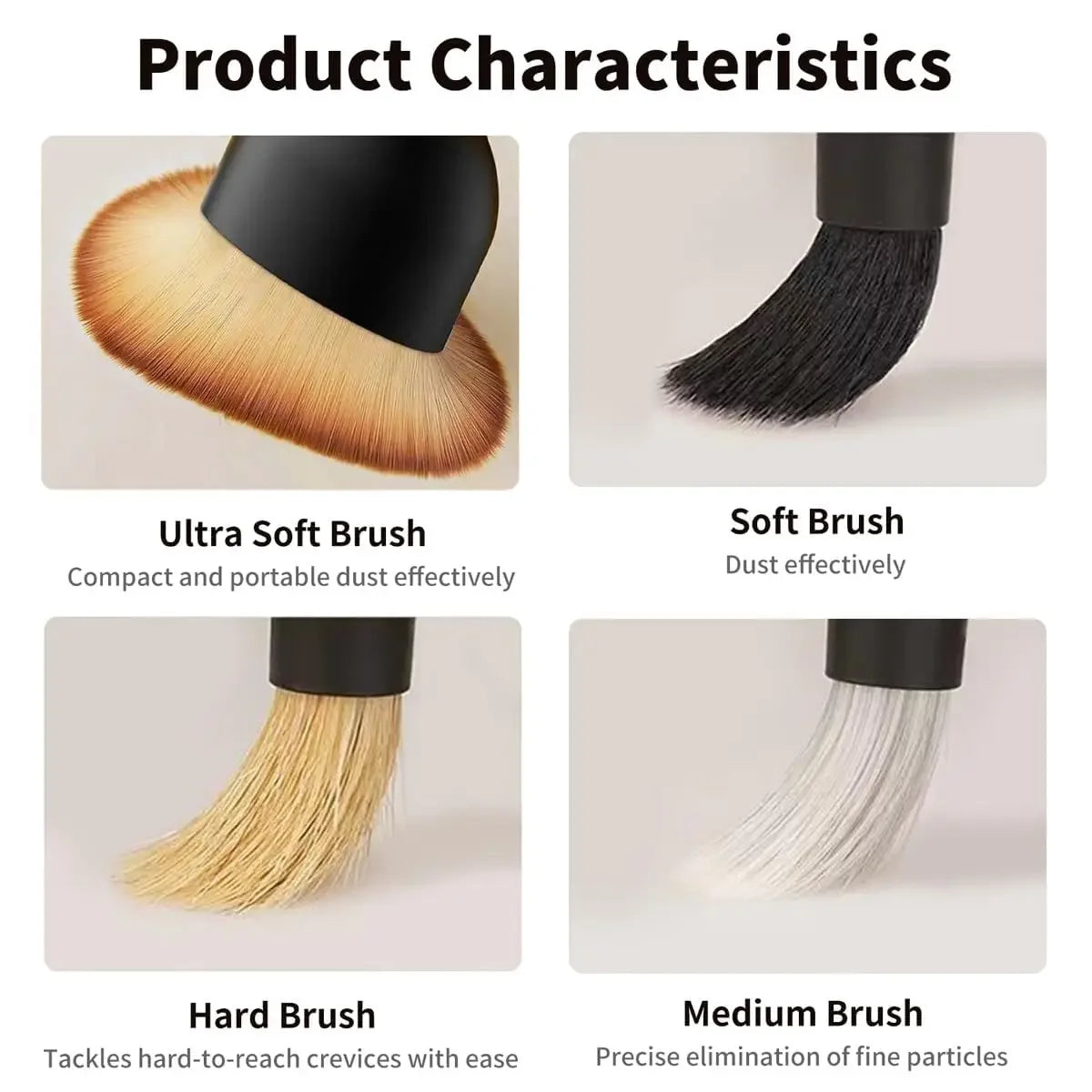 3/4 PCS Car Detailing Brush Set for Cleaning Exterior Boars Bristle Detailing Brushes Car Interior Cleaning Kit