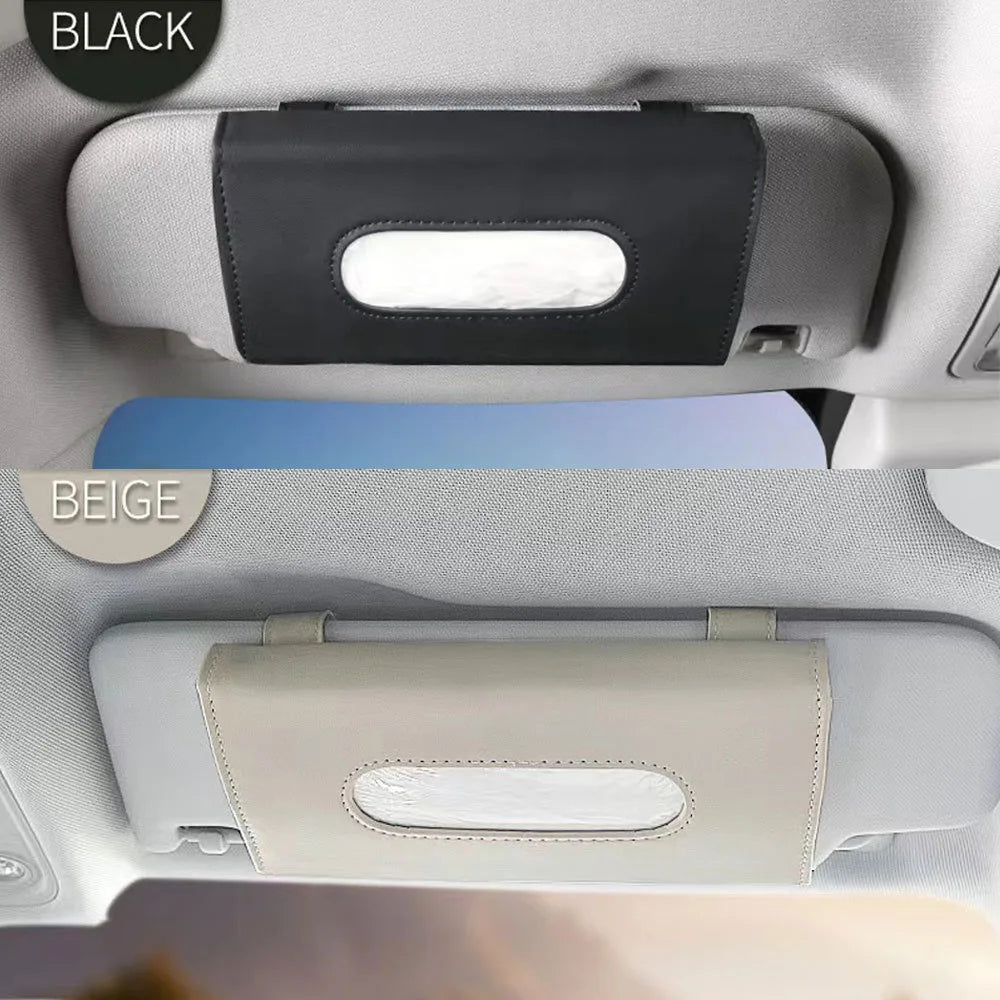 Car Sun Visor Tissue Storage Box, In-Car Pull-Out Hanging Tissue Box, Car Tissue Box