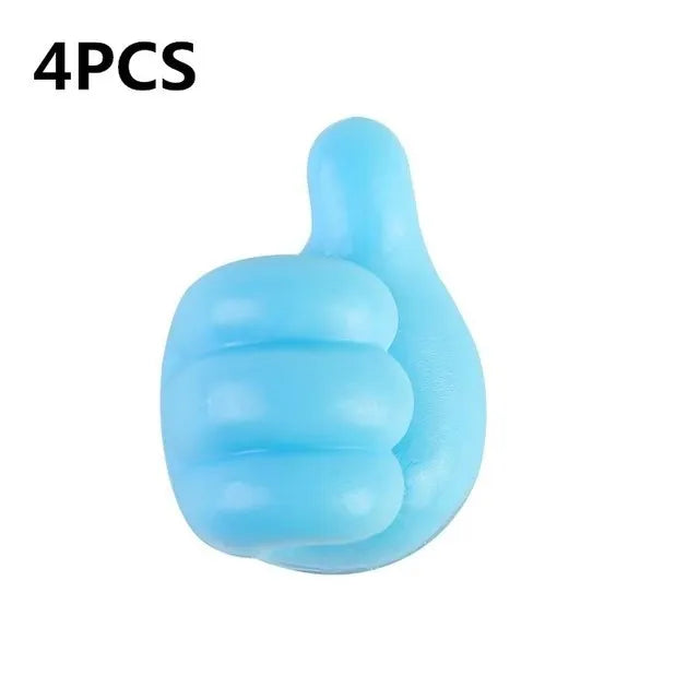 Hand-shaped Rubber Holder Glasses Cable Power Cord Charging Line Self Adhesive Mini Hook Car Storag Organizer Gadget Decorations
