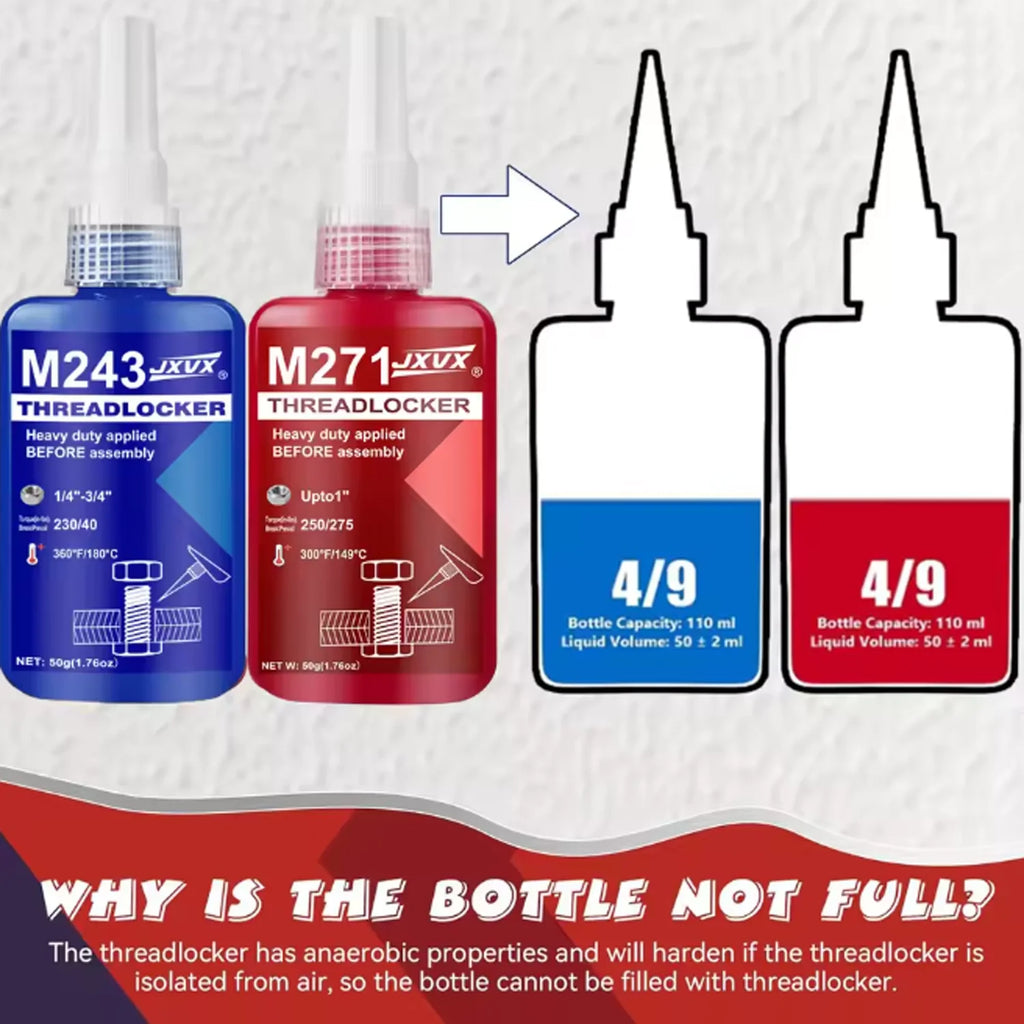 243/271 Medium to High Strength Threadlocker, Blue Red Threadlocker, Blue Threadlocker Adhesive, Screw Glue, Anaerobic Agent, An
