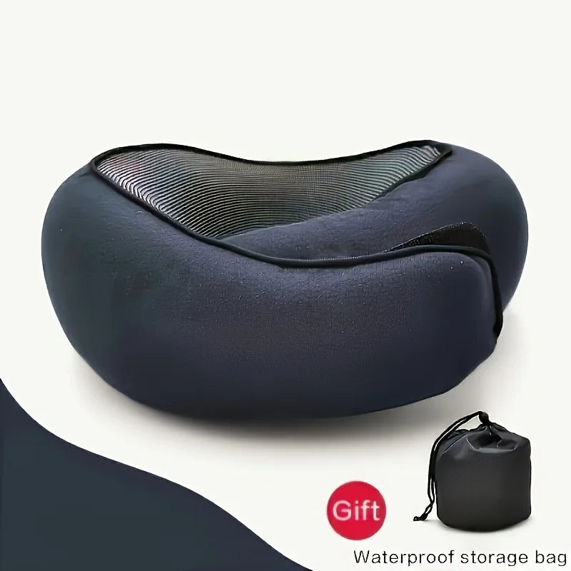 1 pc Ergonomic U-Shaped Travel Pillow – Soft, Durable Neck Support for Airplanes, Trains,  Cars & Office Naps – Portable Pillow