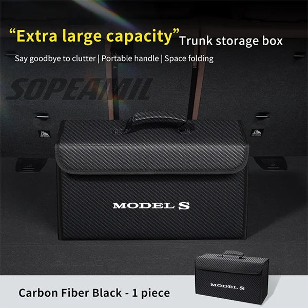 For Tesla Model 3 Model Y Model X Model S Roadster Car Organizer Trunk Storage Bag Auto Multiues Storage Box Stowing Tidying Box