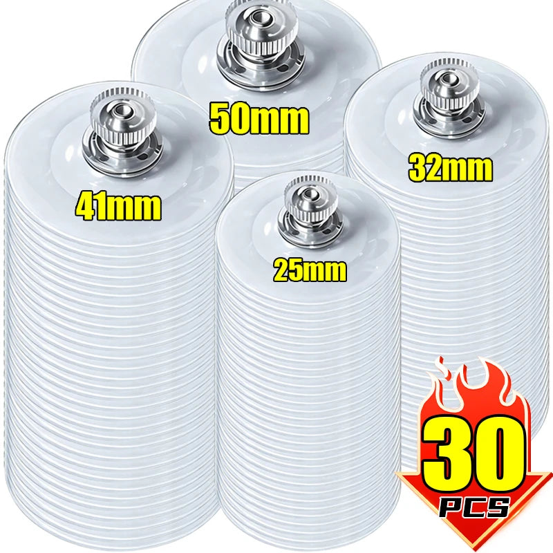 25/32/41/50mm Transparent Suction Cup Hook with Screws Self Adhesive Mushroom Head Sucker Pads Hooks Waterproof Wall Holders