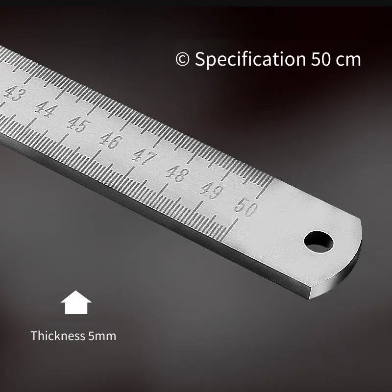 50cm Thickened Stainless Steel Discipline Ruler - Car Window-Breaking Tool, High-Hardness Forged Measuring Straight Ruler