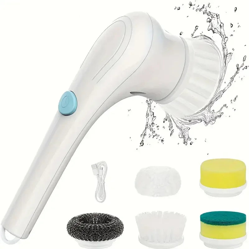 Five in One Multifunctional Electric Cleaning Brush for Bathroom Washing and Kitchen Cleaning Tools