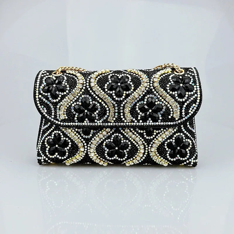 New Fashion Celebrity Rhinestone Bag Clothing Alloy Xiaoxiangfeng Shoulder Crossbody Dinner Bag