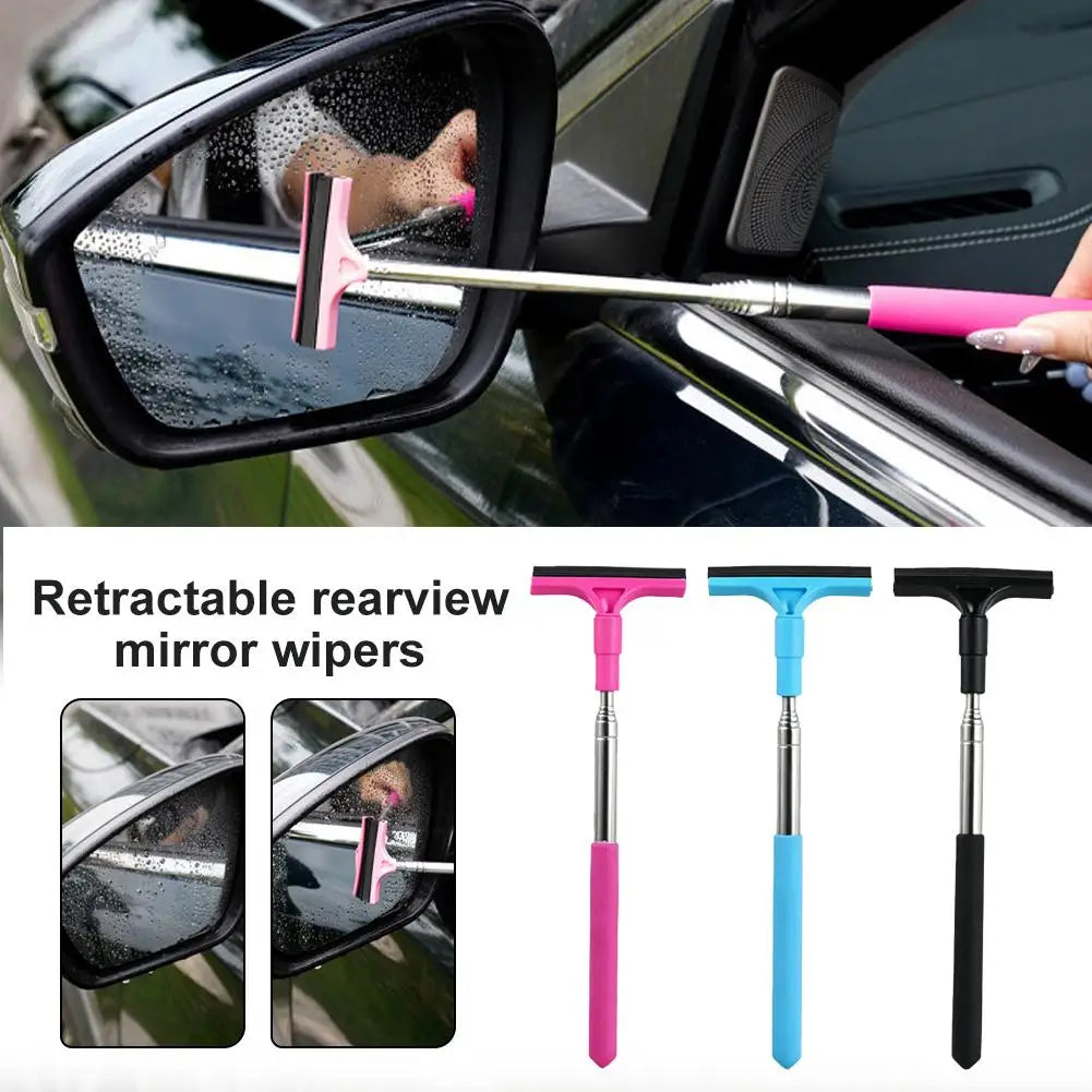 Telescopic Auto Rearview Wiper Glass Mist Cleaner Scraper Retractable Rain Water Remover Tool Window Brush Car Gadget