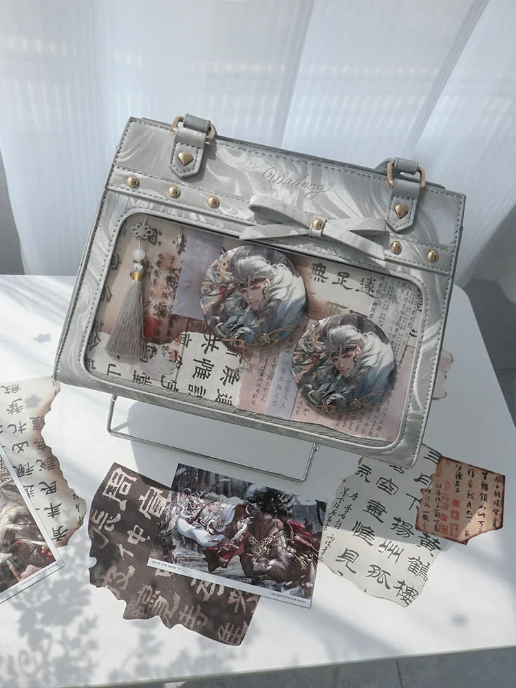 Japanese Teenager Girls Crossbody Bags PU JK Handbags Transparent Ita bag Women handbags Leather Shoulder Bag Bolso
