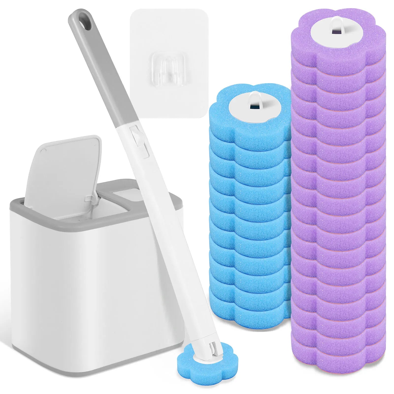 18/36Pcs Disposable Toilet Brush Wall Mounted Toilet Brush with Extended Handle Cleaning Set Replacement Head Wc Accessories New