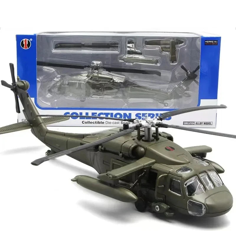 Black Hawk Armed Helicopter ﻿and Apache armed helicopter alloy model Display Ornaments Gifts Collection