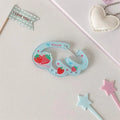 INS Candy Color Wings Shape Acrylic Carabiner Cute Strawberry Clover Mountaineering Buckle Keychain Multipurpose Keyring Hook