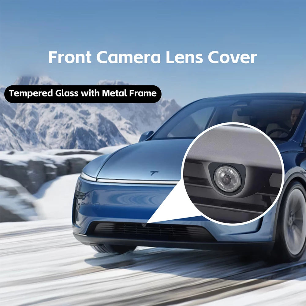 TEKSY for Tesla 2026 Model Y YL Ultra HD Front Camera Protector 9H Tempered Glass Cover 2025 Rainproof Shield Guard Cap
