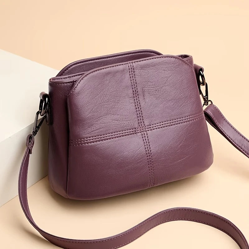 Daily Wear Soft PU Leather Crossbody Bag Fashion Simple Sling Purse, Versatile for Shopping, Travel & Errands