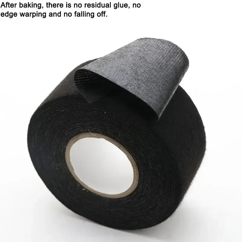 1/3/5 Roll Heat-resistant Adhesive Cloth Fabric Tape 9-50mm For Automotive Cable Tape Harness Wiring Loom Electrical Heat Tapes