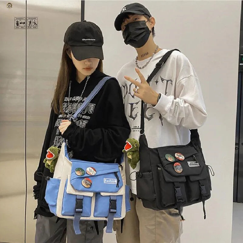 Trendy Large Capacity Campus Style Women Crossbody Bag, Student School Bags, Couples Shoulder Messenger Bag for Casual Daily Use