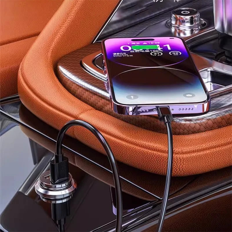 Mini Dual USB Car Phone Charger 200W Fast Charge Adapter Accessories 2 USB Mobile Phone Socket Adapter Universal Car Charger